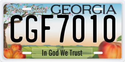 GA license plate CGF7010