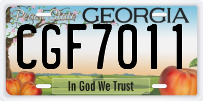 GA license plate CGF7011