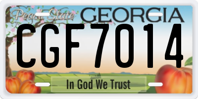 GA license plate CGF7014