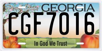 GA license plate CGF7016