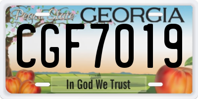 GA license plate CGF7019