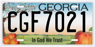 GA license plate CGF7021