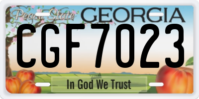 GA license plate CGF7023