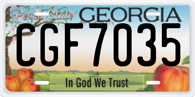 GA license plate CGF7035