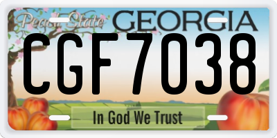 GA license plate CGF7038