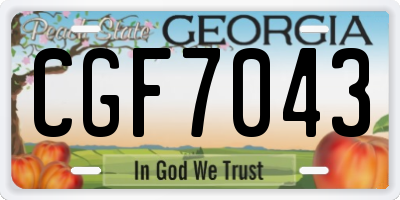GA license plate CGF7043