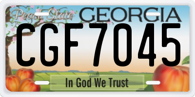 GA license plate CGF7045
