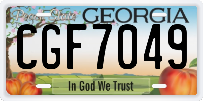 GA license plate CGF7049