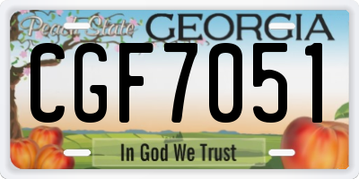 GA license plate CGF7051