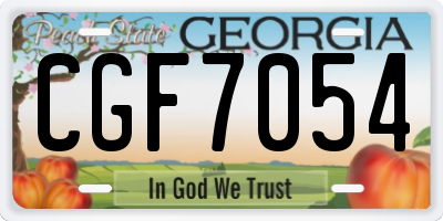 GA license plate CGF7054