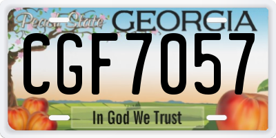 GA license plate CGF7057