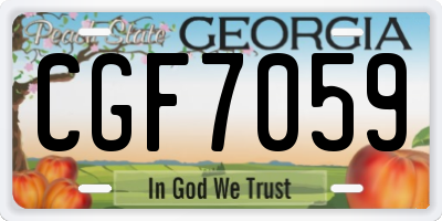 GA license plate CGF7059