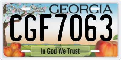 GA license plate CGF7063
