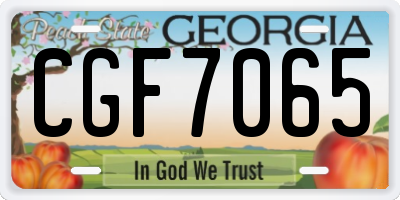 GA license plate CGF7065