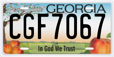 GA license plate CGF7067