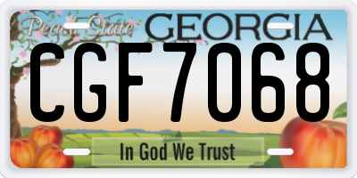 GA license plate CGF7068