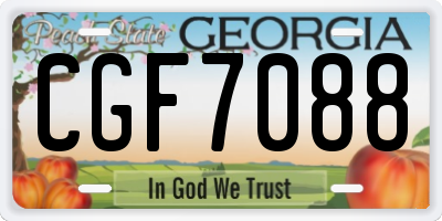 GA license plate CGF7088