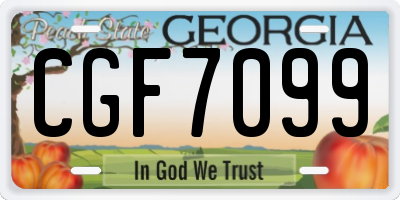 GA license plate CGF7099