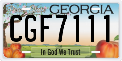 GA license plate CGF7111