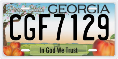 GA license plate CGF7129