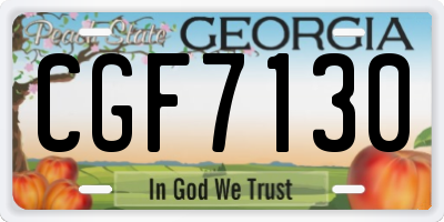 GA license plate CGF7130