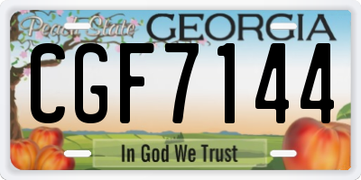 GA license plate CGF7144