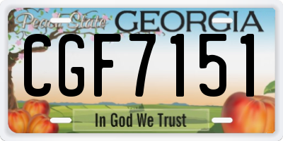 GA license plate CGF7151