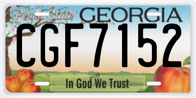 GA license plate CGF7152