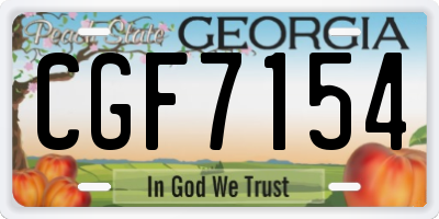GA license plate CGF7154