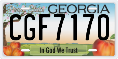 GA license plate CGF7170
