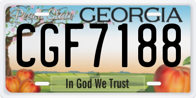 GA license plate CGF7188