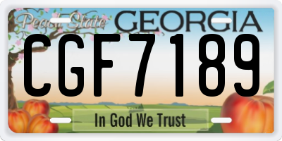 GA license plate CGF7189