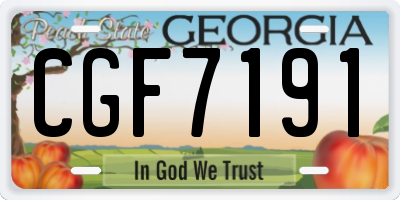 GA license plate CGF7191
