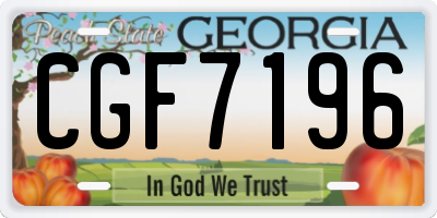 GA license plate CGF7196