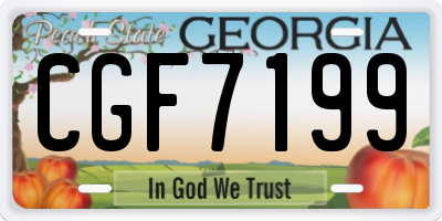 GA license plate CGF7199