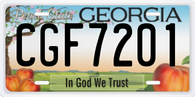 GA license plate CGF7201