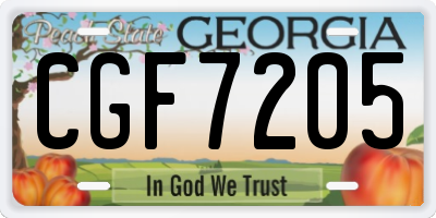 GA license plate CGF7205