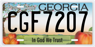 GA license plate CGF7207