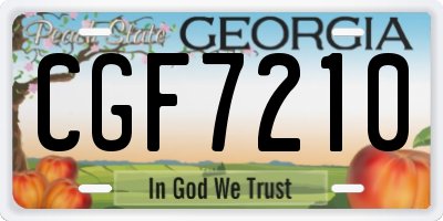 GA license plate CGF7210