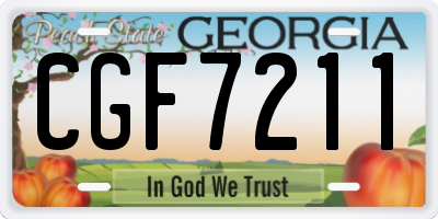 GA license plate CGF7211