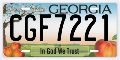 GA license plate CGF7221