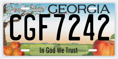 GA license plate CGF7242