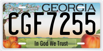 GA license plate CGF7255