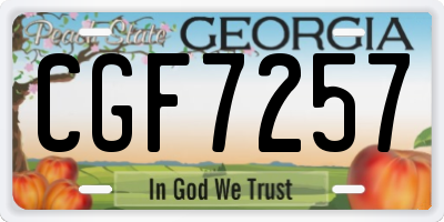 GA license plate CGF7257