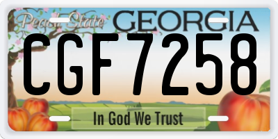 GA license plate CGF7258