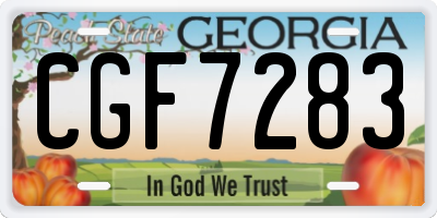 GA license plate CGF7283