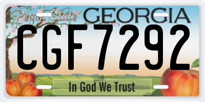 GA license plate CGF7292