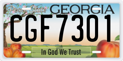 GA license plate CGF7301