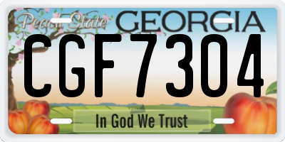 GA license plate CGF7304