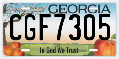 GA license plate CGF7305